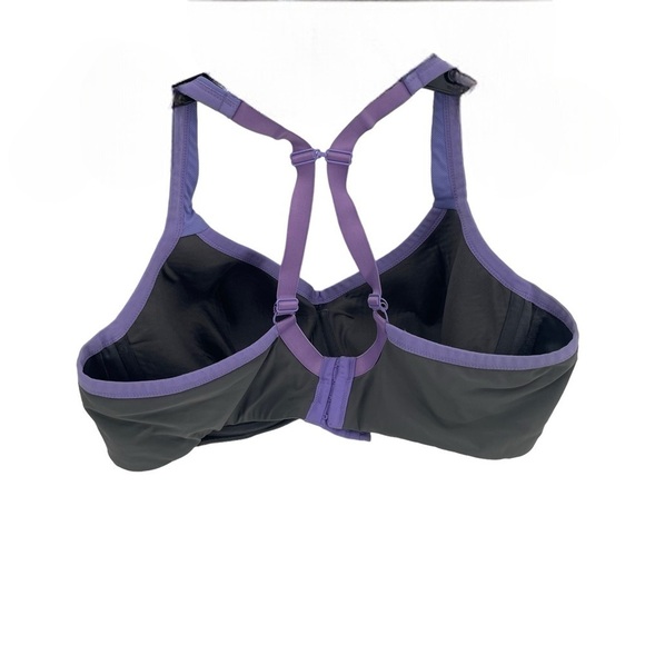 Torrid Womans Active Sports Bra Plus Size 46C gray  Purple Racerback Underwire - Picture 2 of 7